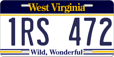 WV license plate 1RS472