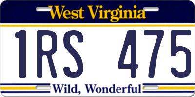 WV license plate 1RS475