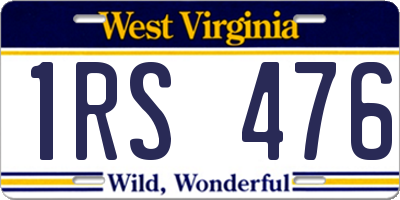 WV license plate 1RS476