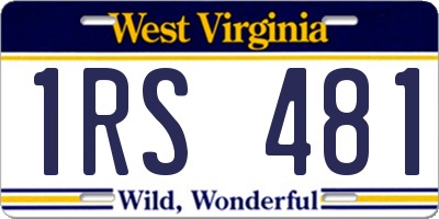 WV license plate 1RS481