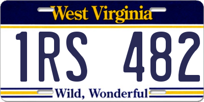 WV license plate 1RS482