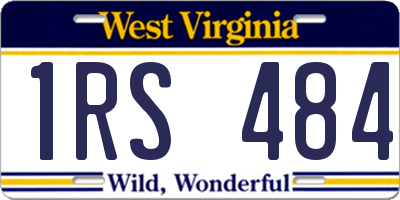 WV license plate 1RS484