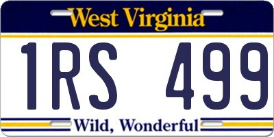 WV license plate 1RS499