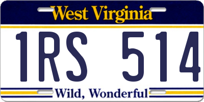 WV license plate 1RS514