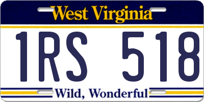 WV license plate 1RS518