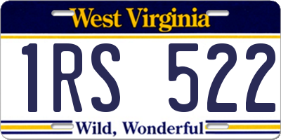 WV license plate 1RS522