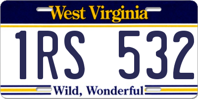 WV license plate 1RS532