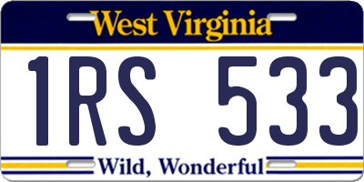 WV license plate 1RS533