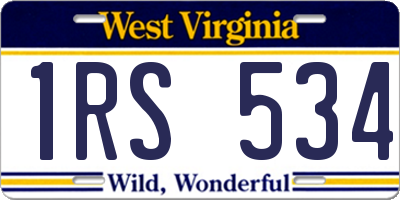WV license plate 1RS534