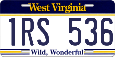 WV license plate 1RS536