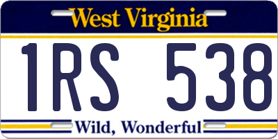 WV license plate 1RS538