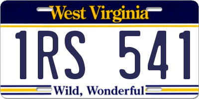WV license plate 1RS541