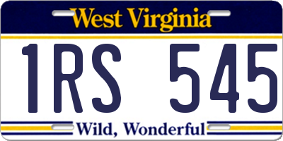 WV license plate 1RS545