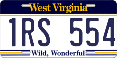 WV license plate 1RS554
