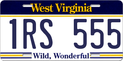 WV license plate 1RS555