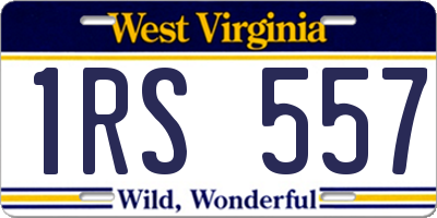 WV license plate 1RS557