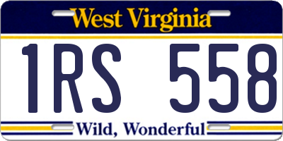 WV license plate 1RS558