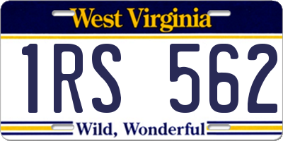WV license plate 1RS562