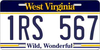 WV license plate 1RS567