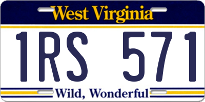 WV license plate 1RS571