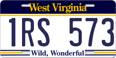 WV license plate 1RS573