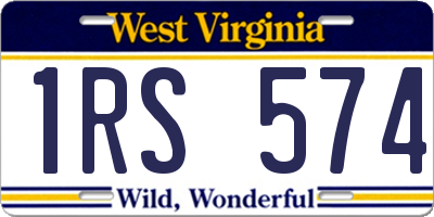 WV license plate 1RS574