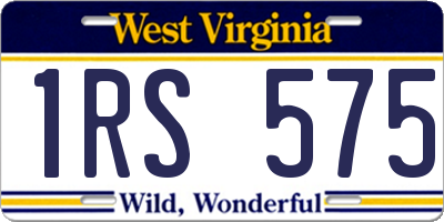 WV license plate 1RS575