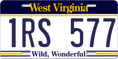 WV license plate 1RS577