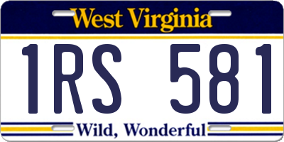 WV license plate 1RS581