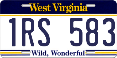 WV license plate 1RS583