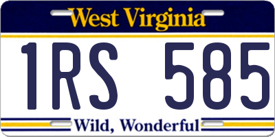 WV license plate 1RS585