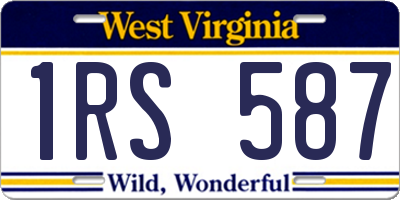 WV license plate 1RS587