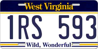 WV license plate 1RS593