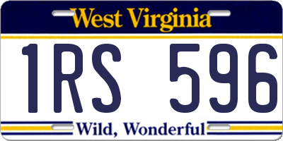 WV license plate 1RS596
