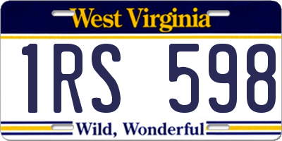 WV license plate 1RS598