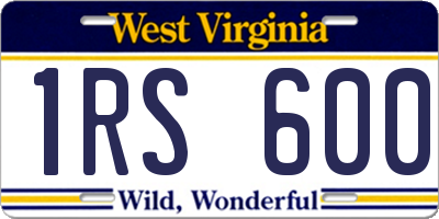 WV license plate 1RS600