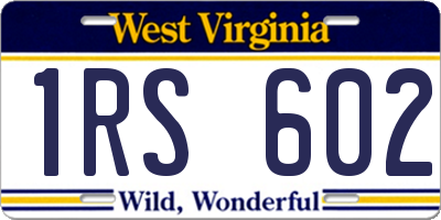 WV license plate 1RS602
