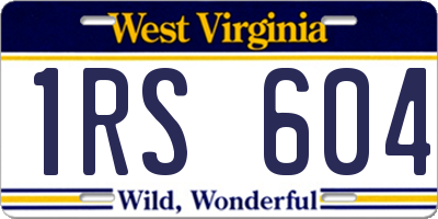 WV license plate 1RS604
