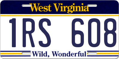 WV license plate 1RS608