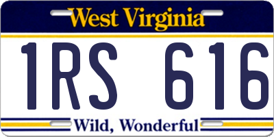 WV license plate 1RS616