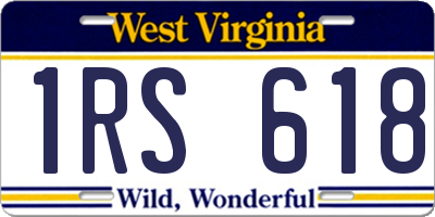 WV license plate 1RS618