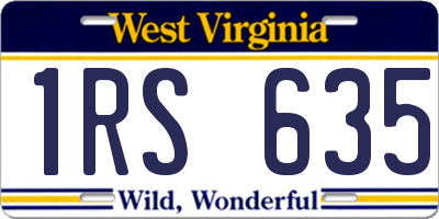 WV license plate 1RS635