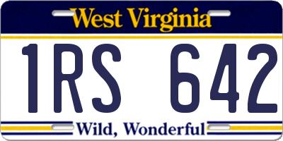 WV license plate 1RS642