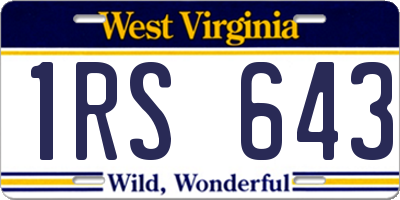 WV license plate 1RS643