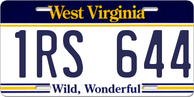 WV license plate 1RS644