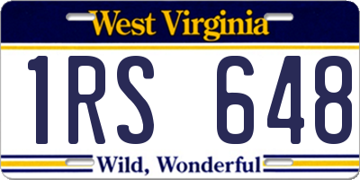 WV license plate 1RS648