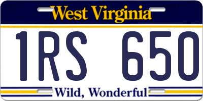 WV license plate 1RS650