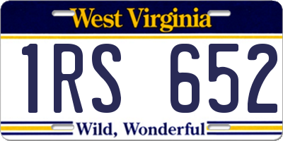 WV license plate 1RS652