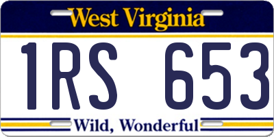 WV license plate 1RS653