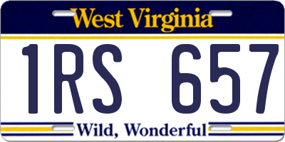 WV license plate 1RS657